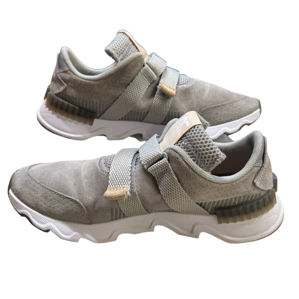 Sorel Kinetic Lite Lace Gray Womens Sneakers EUC sz9 Hook &‎ Loop Straps